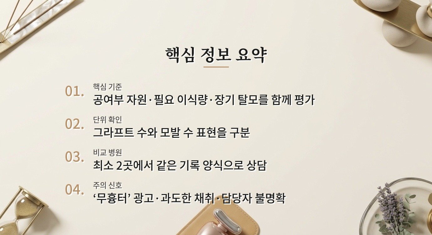 남자 모발이식 병원은 절개와 비절개 설명을 어떻게 비교해야 하나요? 비교 가이드