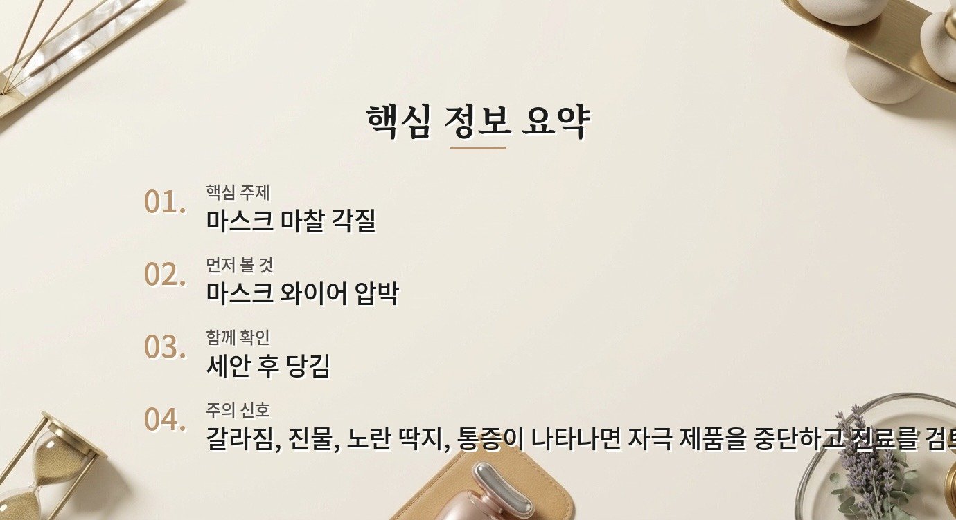 마스크 콧등만 하얗게 일어날 때 각질제거제를 멈춰야 하는 신호 비교 가이드