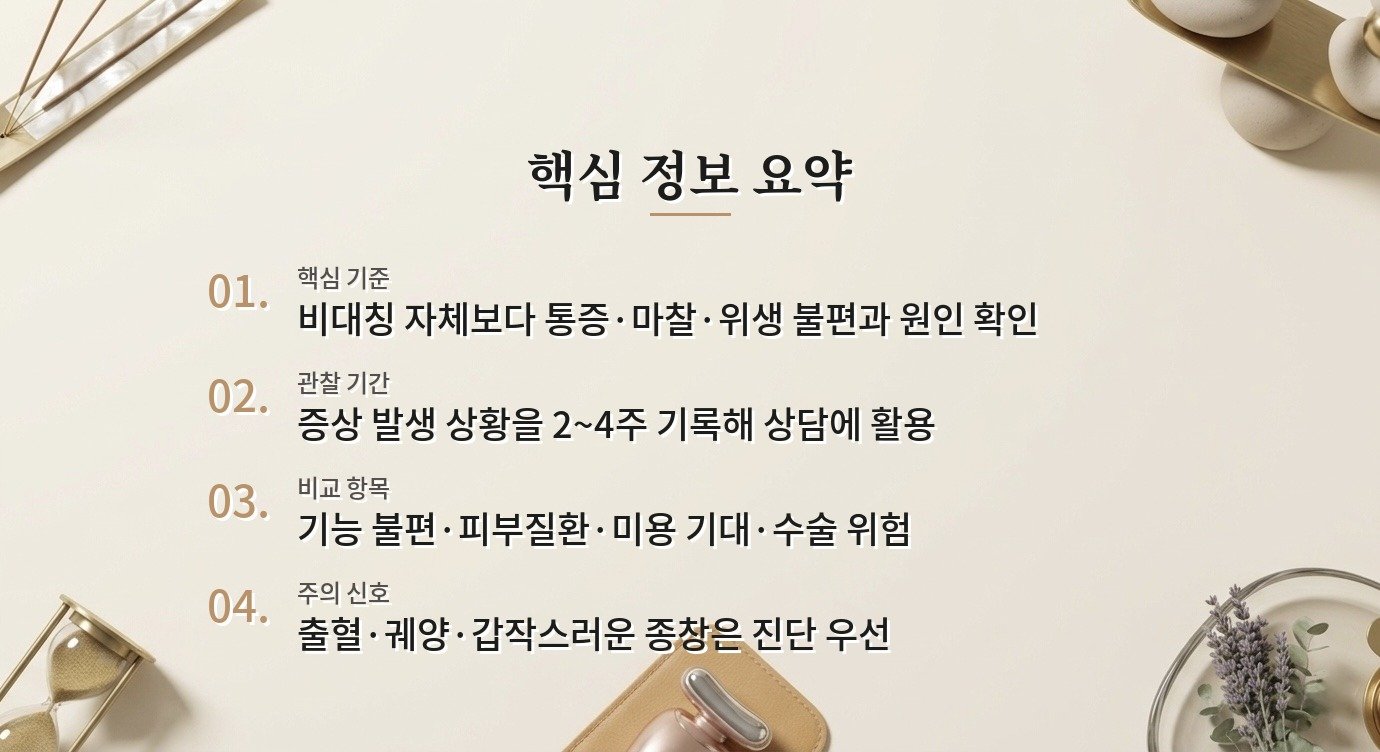 소음순성형은 비대칭이 있으면 꼭 수술해야 하나요? 비교 가이드