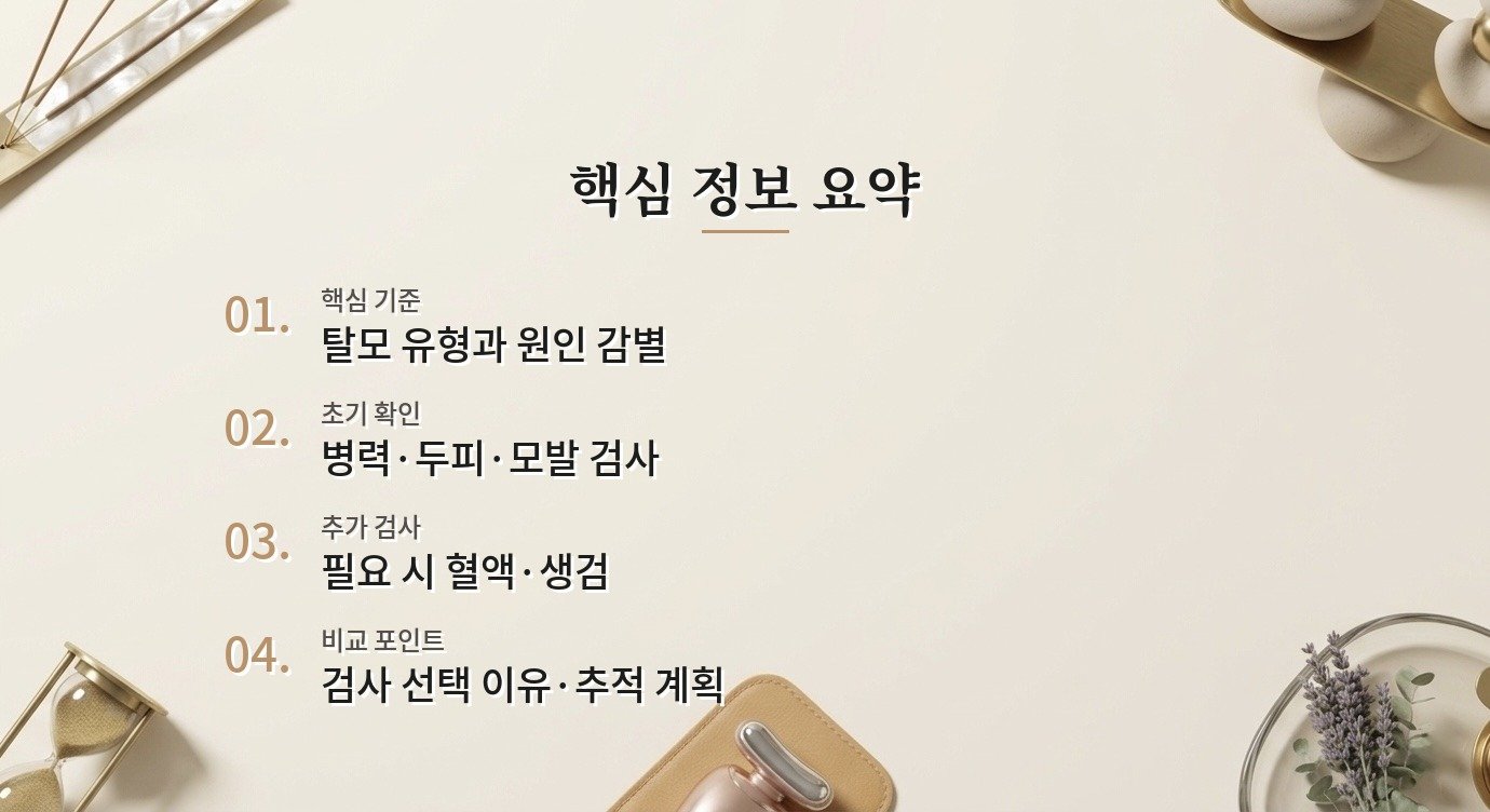 탈모 병원 비교, 두피 사진보다 원인 감별과 추가 검사 기준을 보는 법 비교 가이드