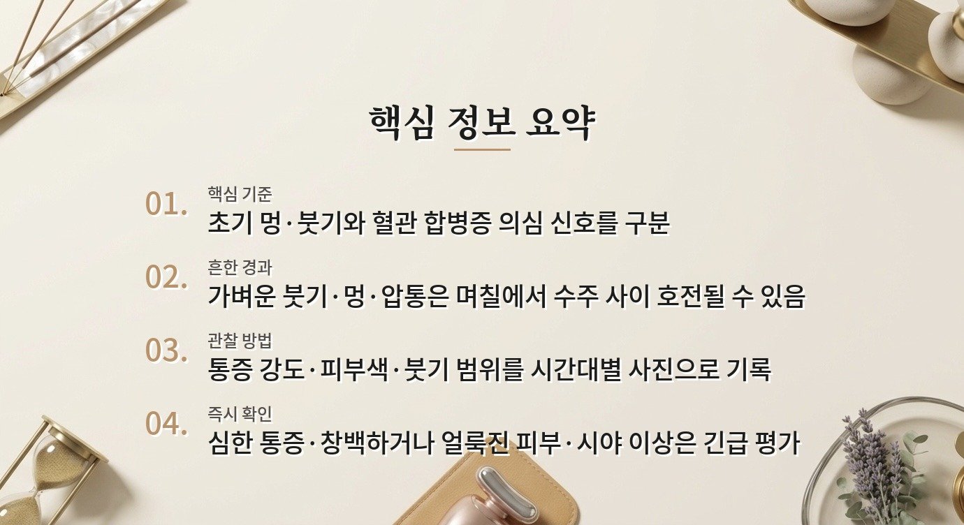 필러 후 멍과 붓기는 며칠까지 정상인가요? 비교 가이드