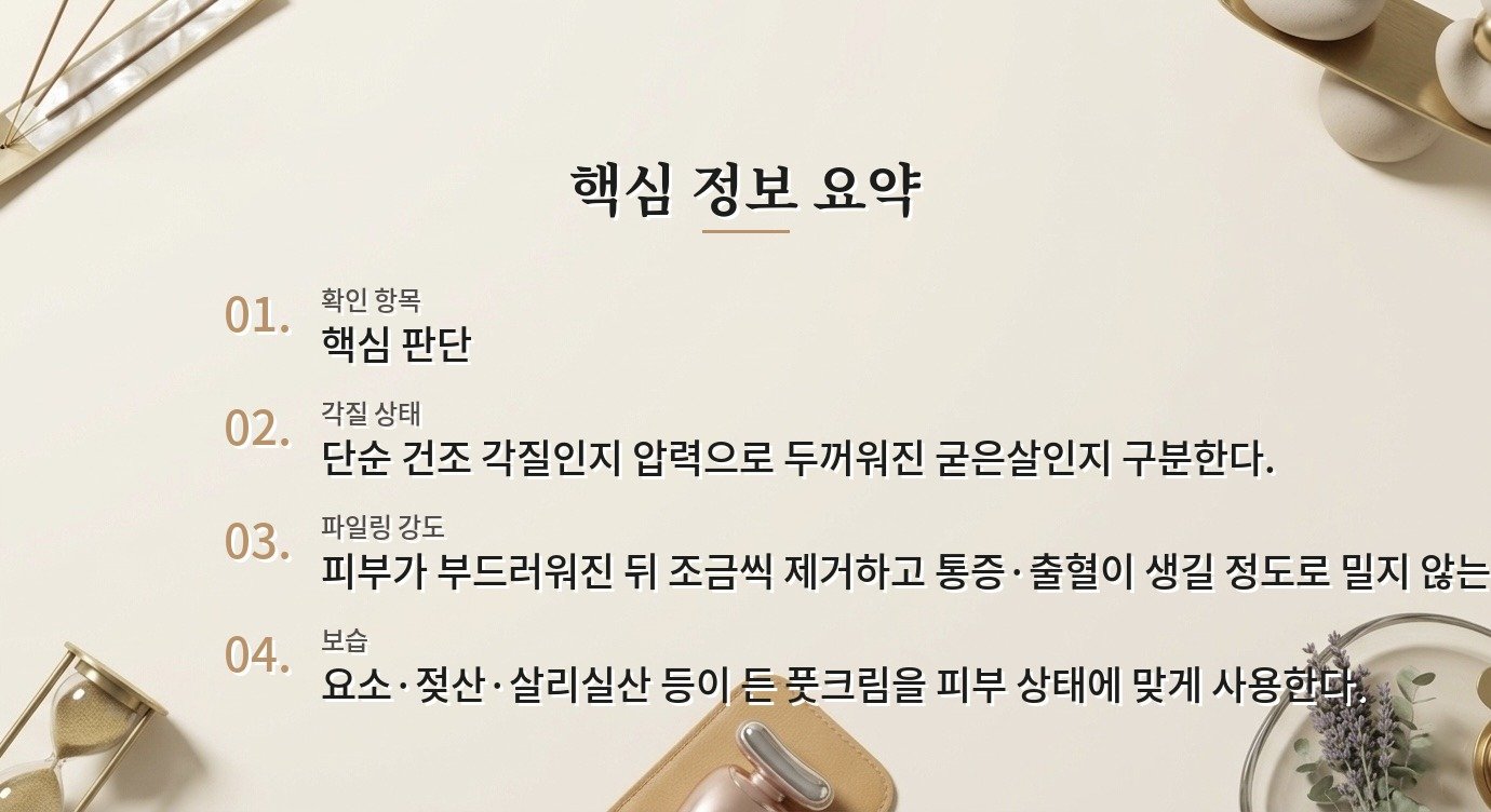 발뒤꿈치 각질은 풋파일로 매일 밀어도 괜찮을까요? 비교 가이드