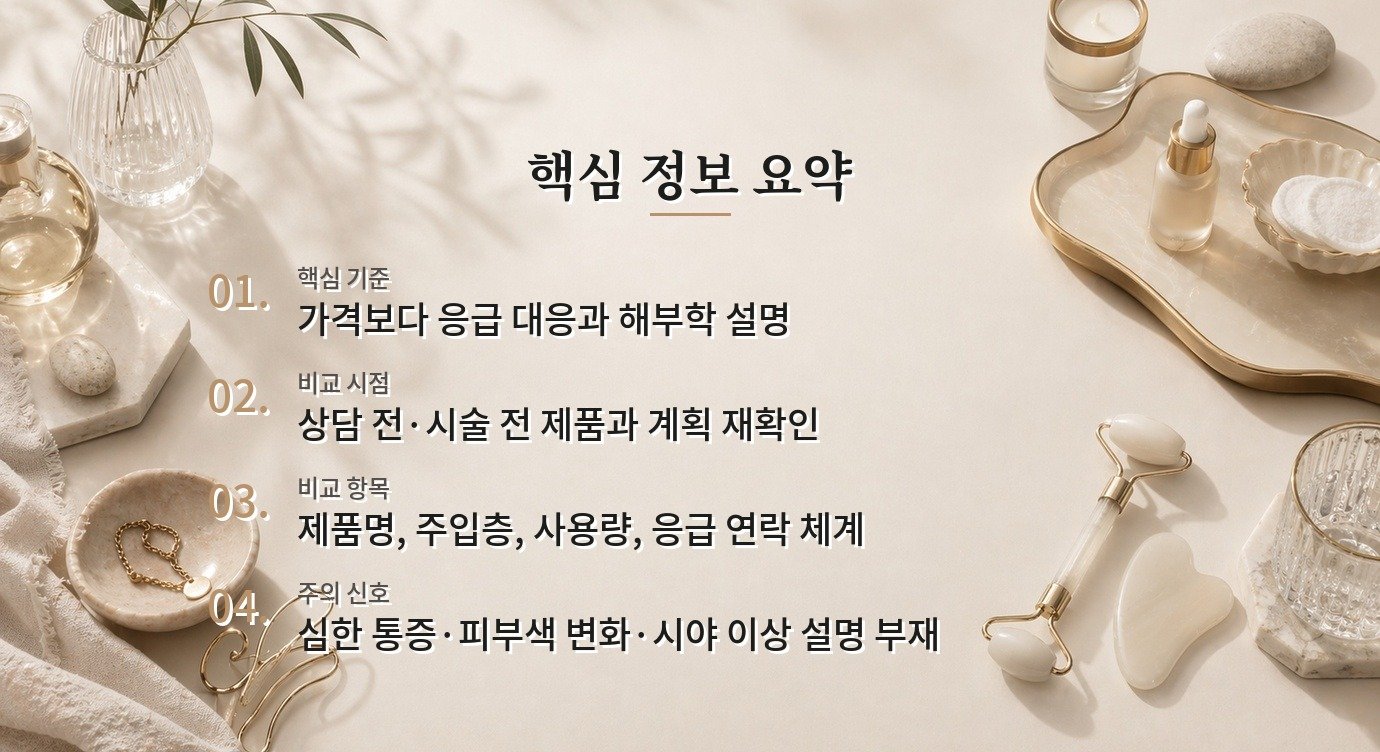 남자 이마 필러 병원, 가격보다 응급 대응과 주입 부위 설명을 먼저 보는 이유 비교 가이드