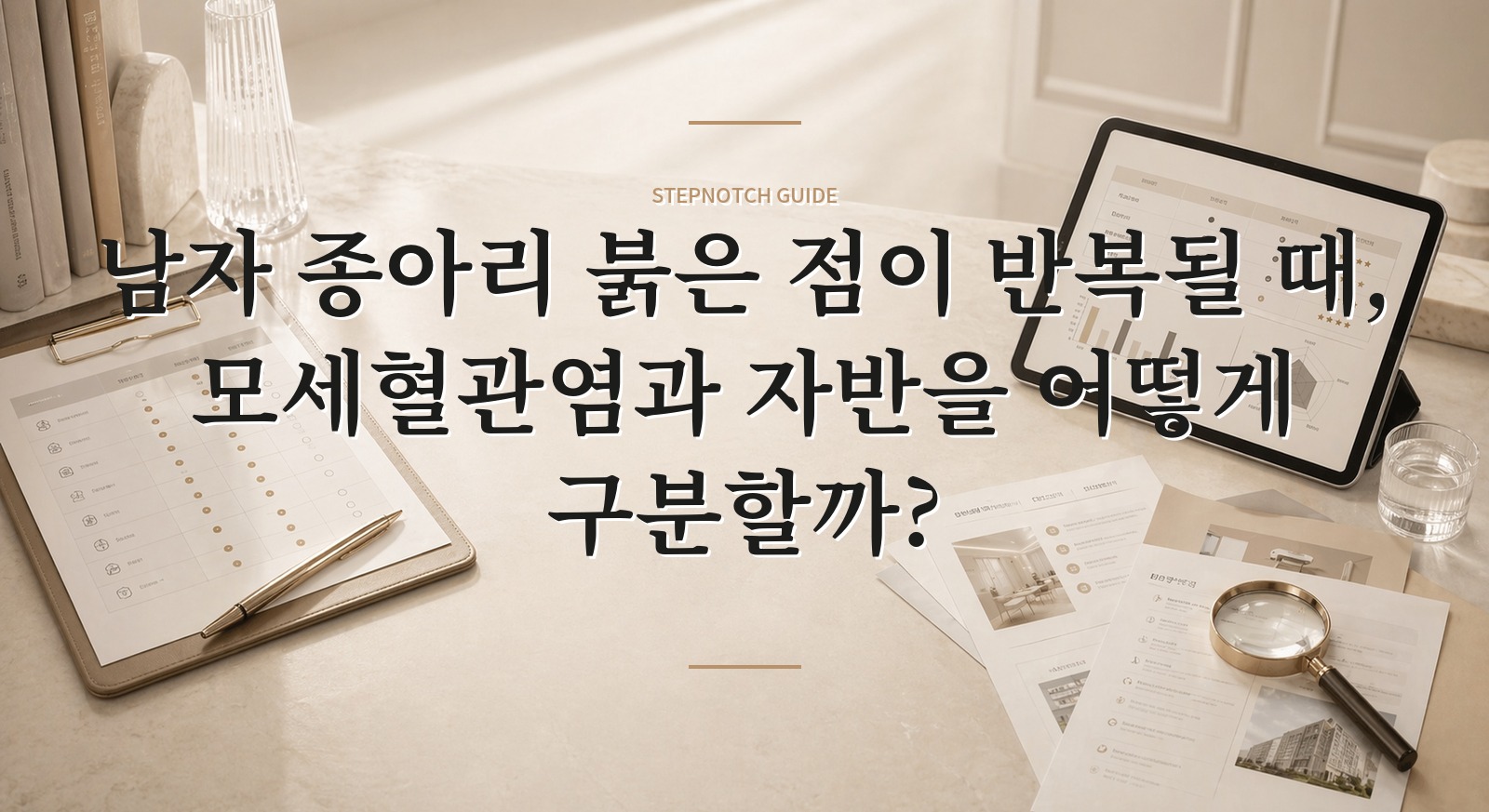 남자 종아리 붉은 점이 반복될 때, 모세혈관염과 자반을 어떻게 구분할까?