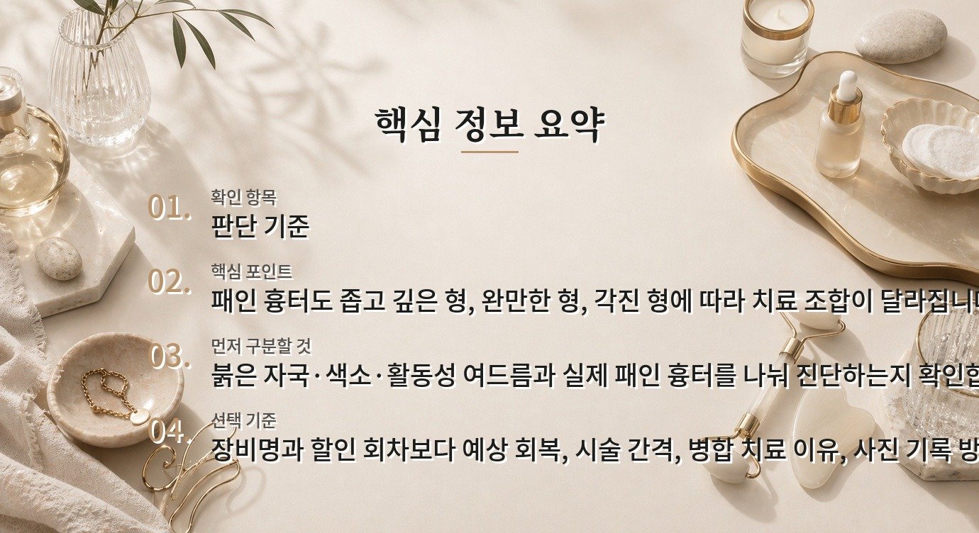 남자 여드름 흉터 병원 비교, 프락셔널 레이저 이름보다 흉터 유형을 보는 법 비교 가이드
