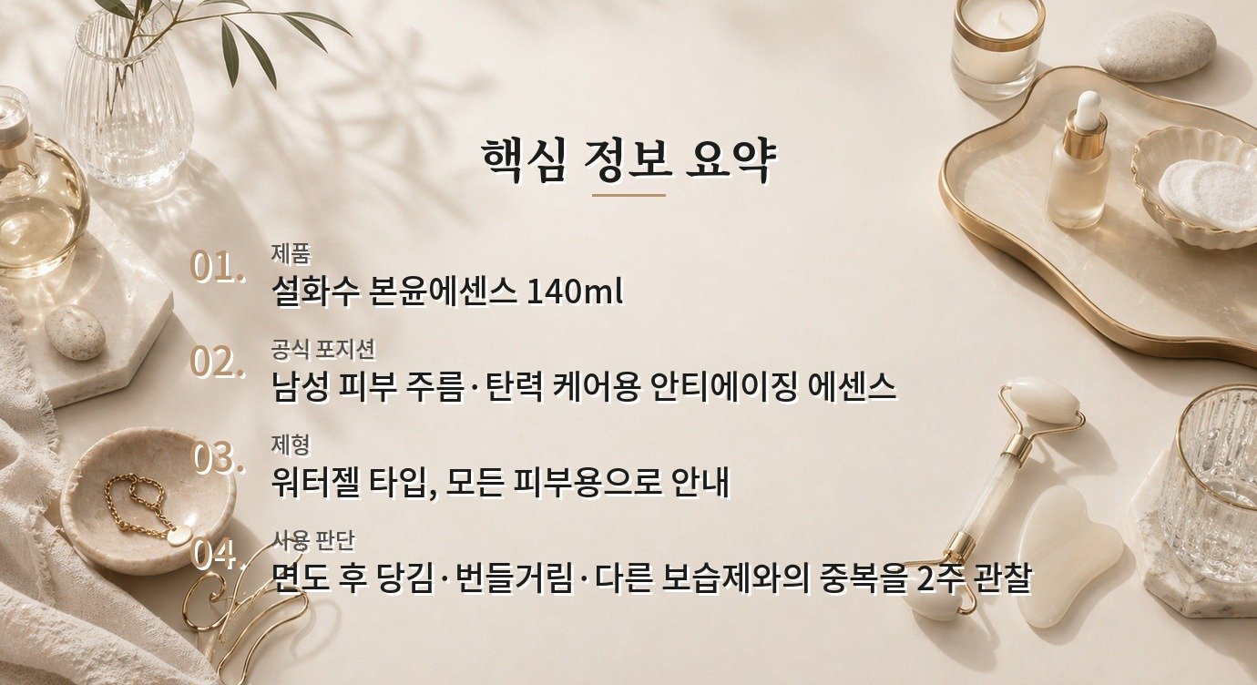 설화수 본윤에센스, 면도 후 당김과 탄력 관리를 한 번에 보는 사용감 비교 가이드
