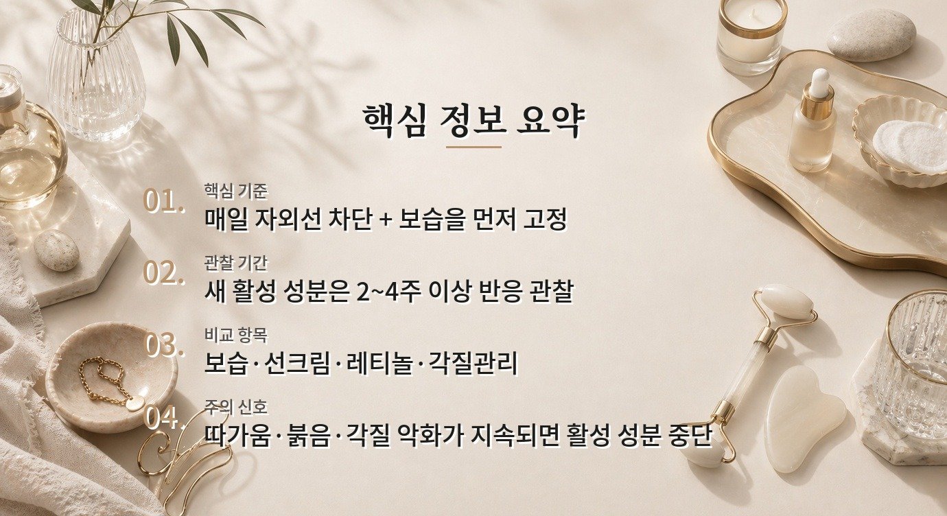 여성 목·데콜테 잔주름, 고기능 앰플보다 자외선 차단과 보습이 먼저인 이유 비교 가이드