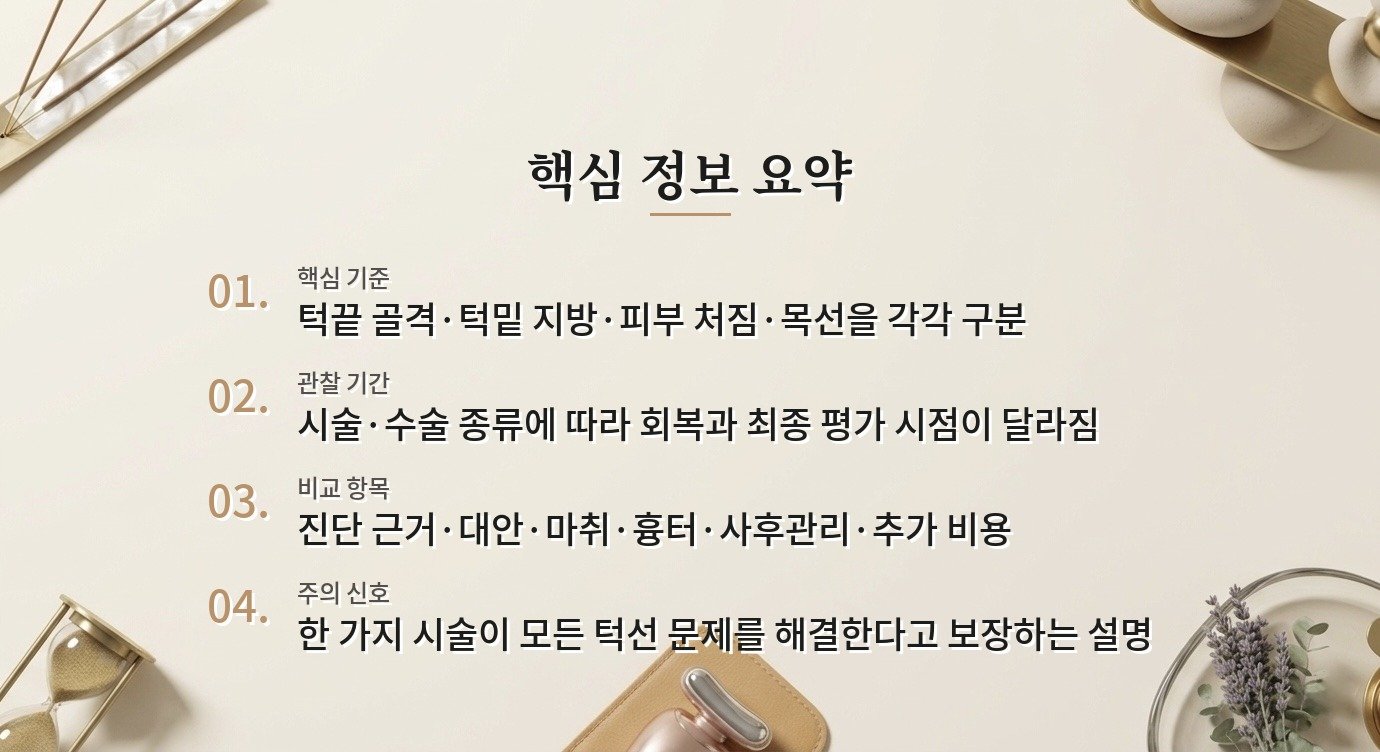 남자 턱선 성형 병원, 턱끝·지방·피부 처짐을 나눠 설명하는지 비교할 항목 비교 가이드
