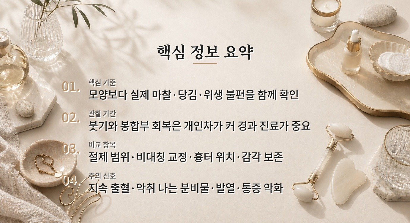 소음순축소술, 비대칭과 마찰 불편을 상담할 때 먼저 확인할 점 비교 가이드