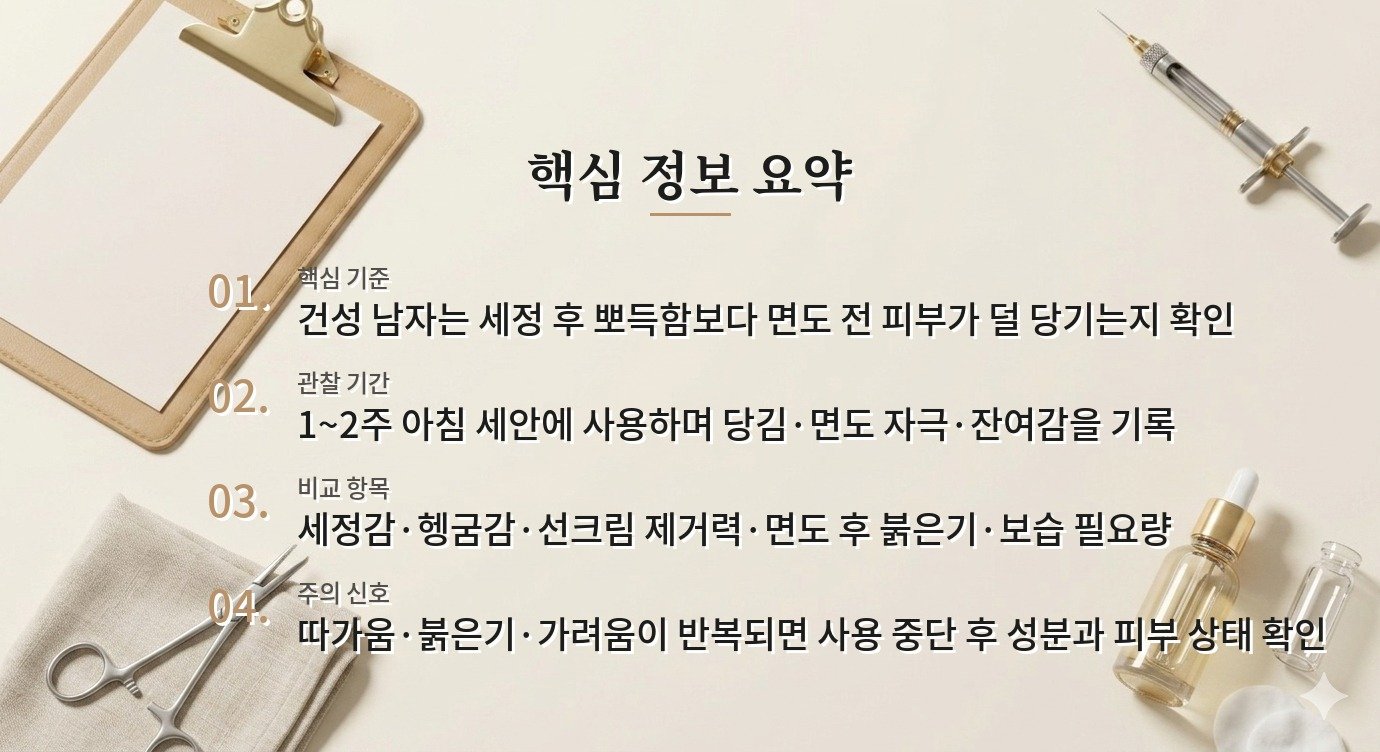 세타필 젠틀 스킨 클렌저, 면도 전 세안용으로 건조한 남자에게 맞을까요? 비교 가이드