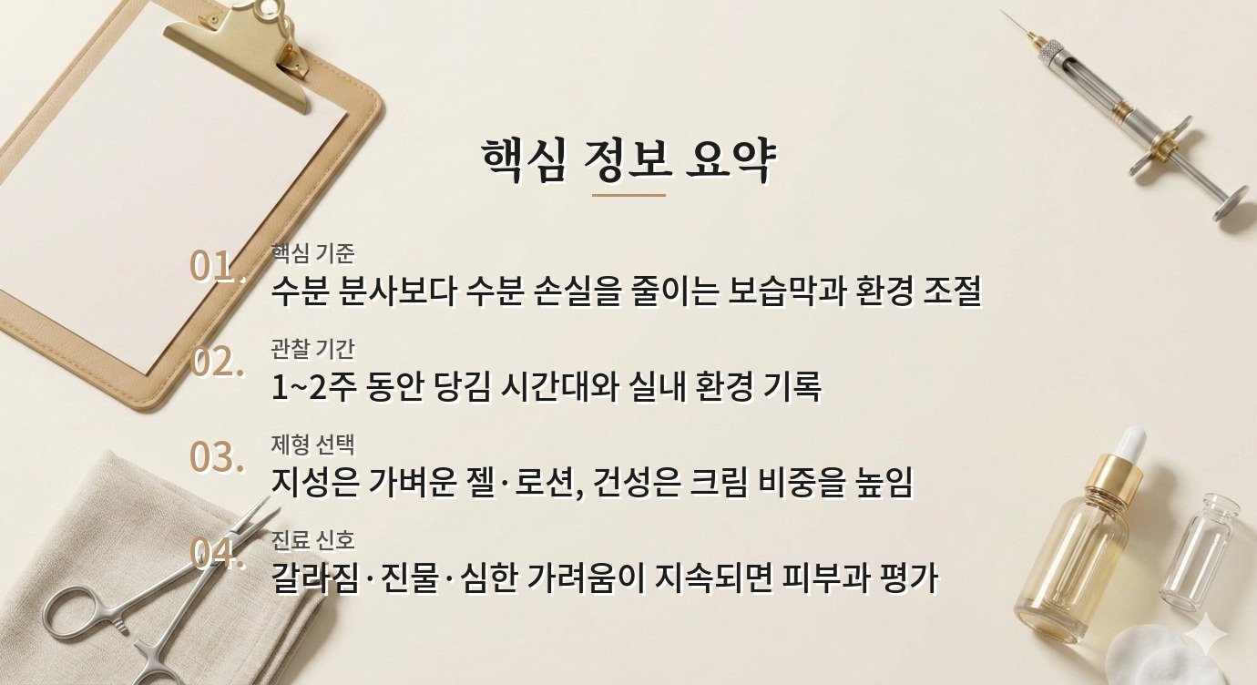에어컨 바람에 얼굴이 당길 때 미스트보다 보습막과 실내 환경을 조절하는 법 비교 가이드