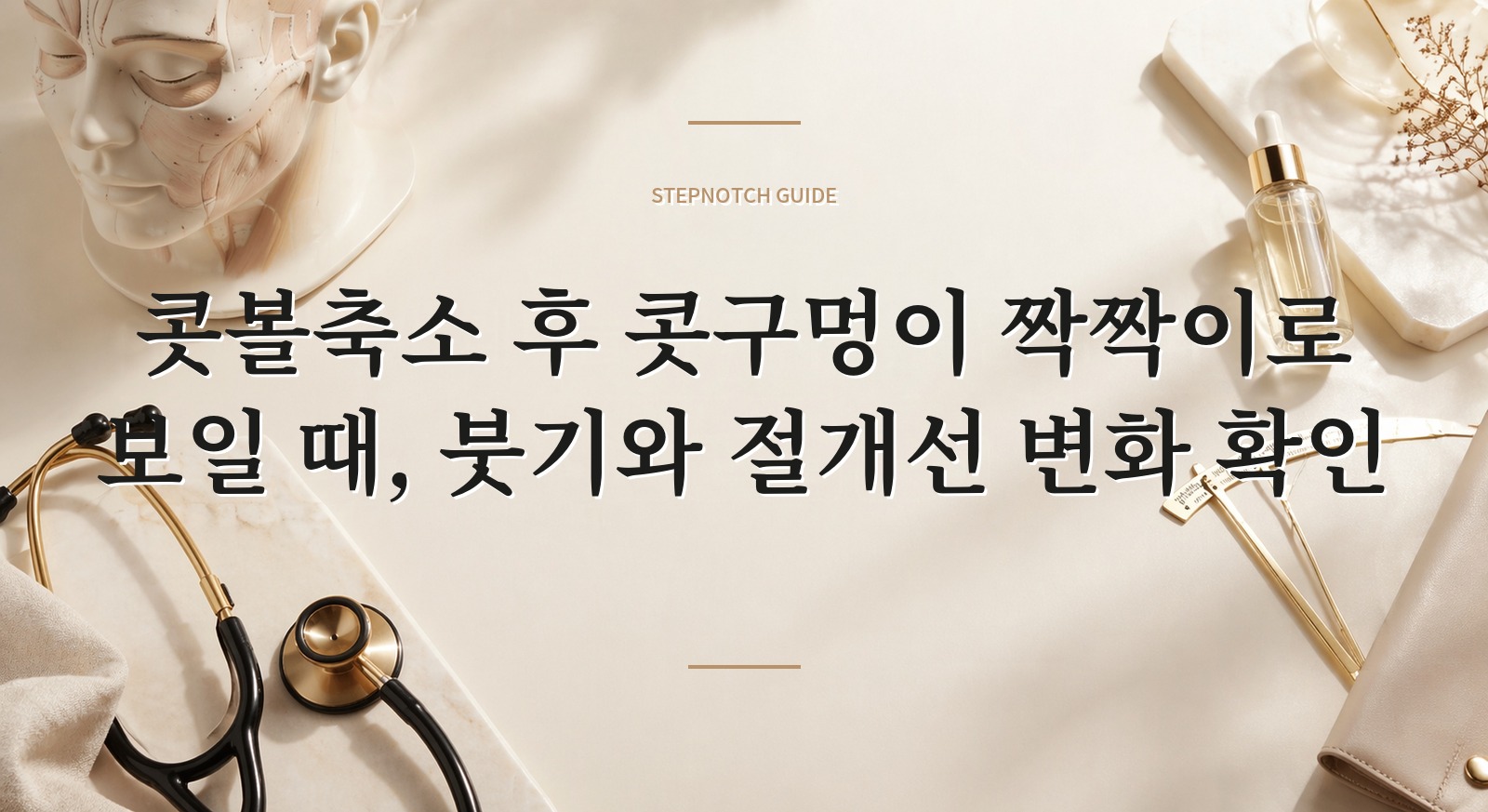 콧볼축소 후 콧구멍이 짝짝이로 보일 때, 붓기와 절개선 변화 확인