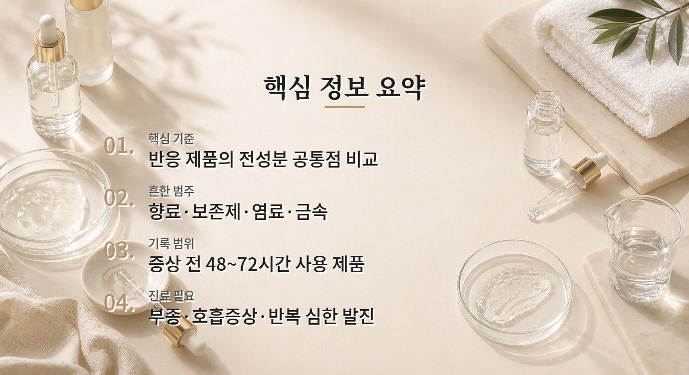 화장품 알레르기 의심 시 성분표에서 먼저 볼 항목 비교 가이드