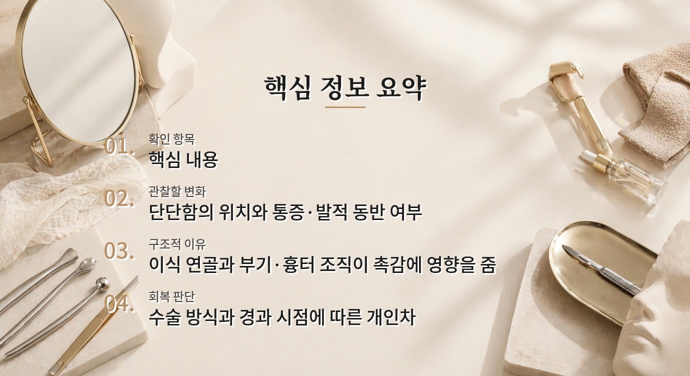 코끝 연골이식 후 만지면 단단한 느낌, 정상적인 지지감과 이상 신호 구분하기 비교 가이드