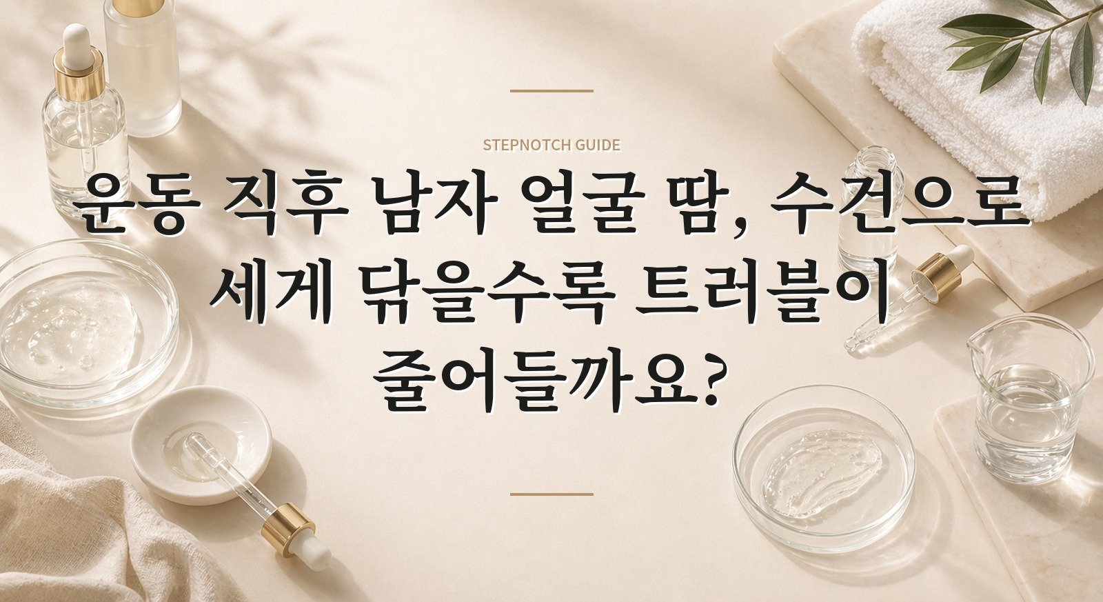 운동 직후 남자 얼굴 땀, 수건으로 세게 닦을수록 트러블이 줄어들까요? 핵심 정보