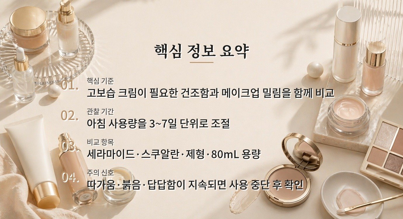 에스트라 아토베리어365 크림, 메이크업 전에 바를 때 보습감과 밀림 비교 가이드