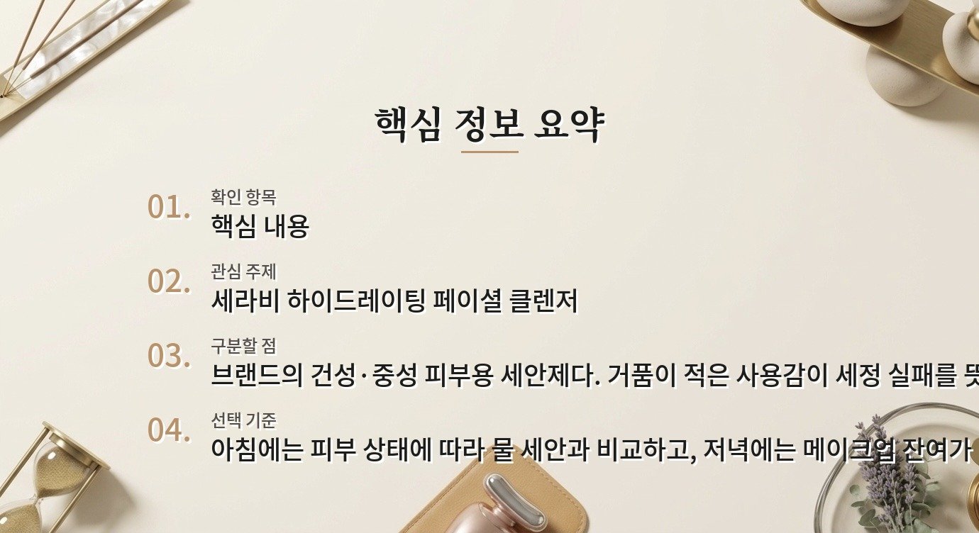 세라비 하이드레이팅 페이셜 클렌저, 건성 피부 세안감 비교 비교 가이드