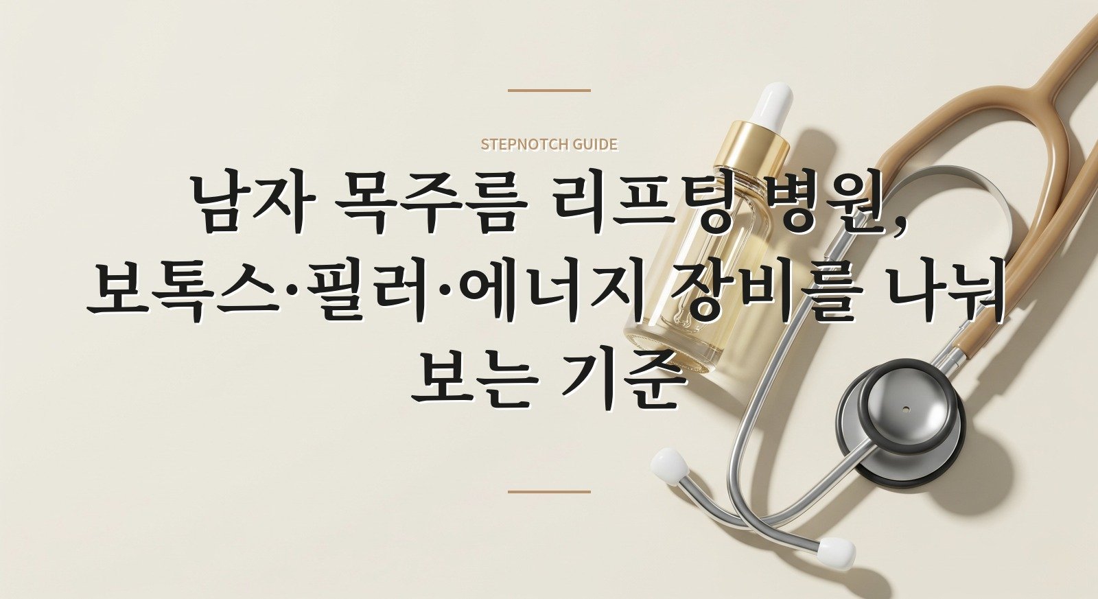 남자 목주름 리프팅 병원, 보톡스·필러·에너지 장비를 나눠 보는 기준