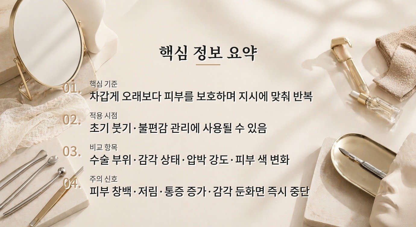 성형수술 후 냉찜질, 오래 하는 것보다 부위와 사용 시간을 맞추는 이유 비교 가이드