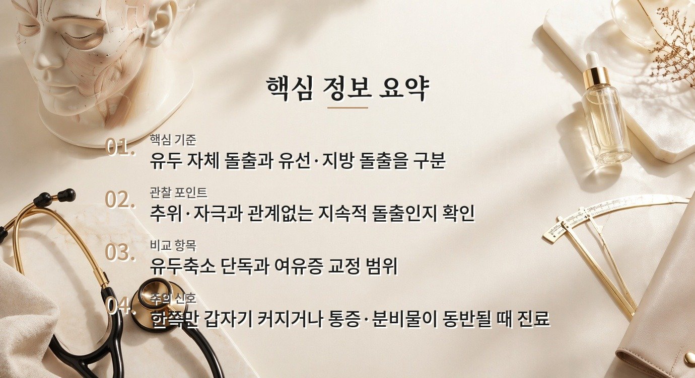 남자 유두축소, 유두 돌출과 여유증을 같이 보는 이유 비교 가이드