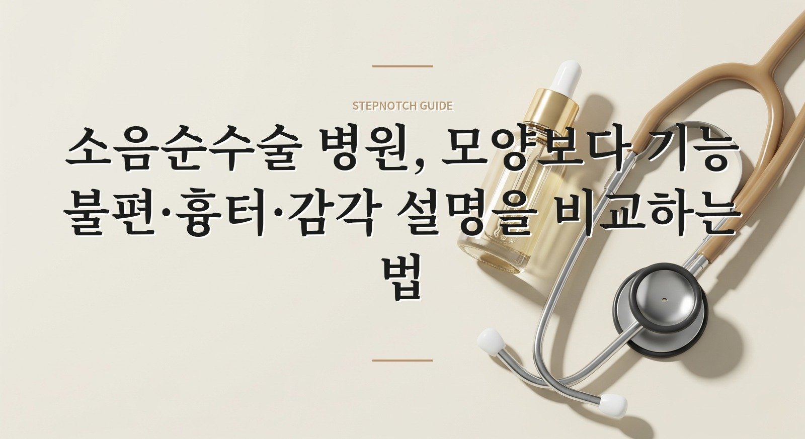 소음순수술 병원, 모양보다 기능 불편·흉터·감각 설명을 비교하는 법