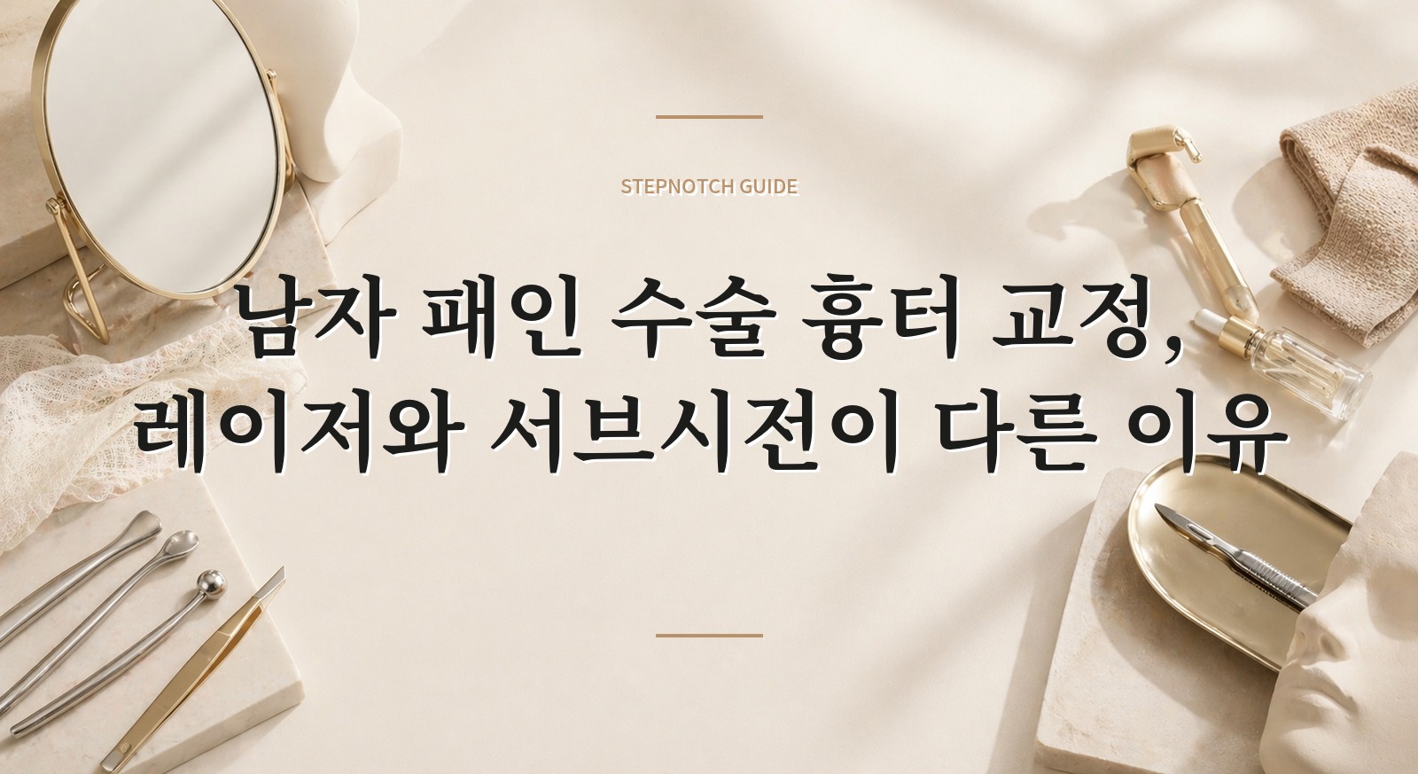 남자 패인 수술 흉터 교정, 레이저와 서브시전이 다른 이유 핵심 정보