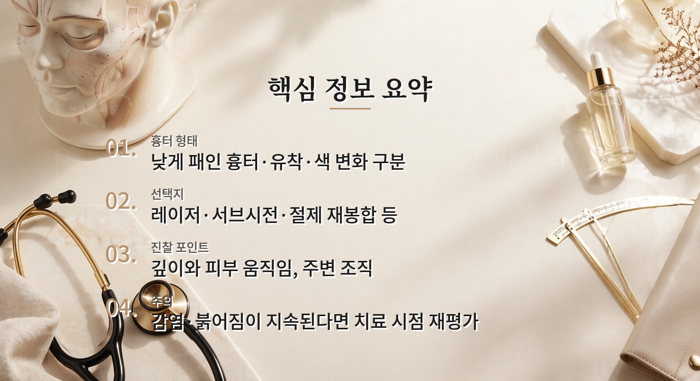남자 패인 수술 흉터 교정, 레이저와 서브시전이 다른 이유 비교 가이드