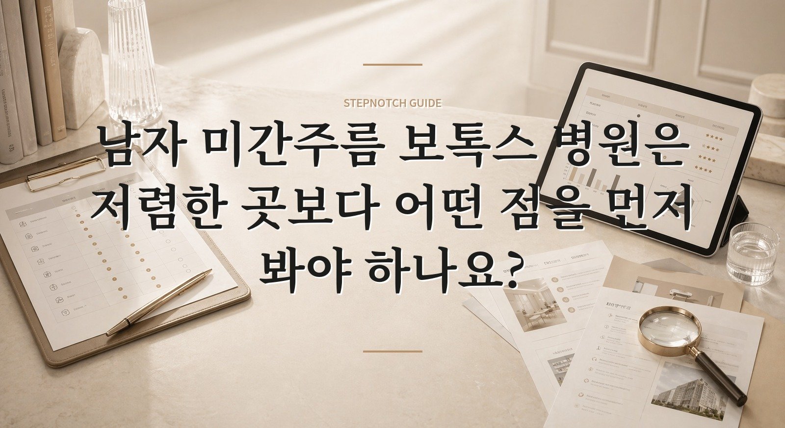 남자 미간주름 보톡스 병원은 저렴한 곳보다 어떤 점을 먼저 봐야 하나요? 핵심 정보