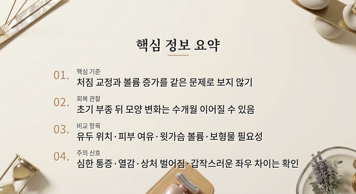 출산 후 유방거상과 가슴확대, 처짐과 윗가슴 볼륨을 나눠 보는 이유 비교 가이드