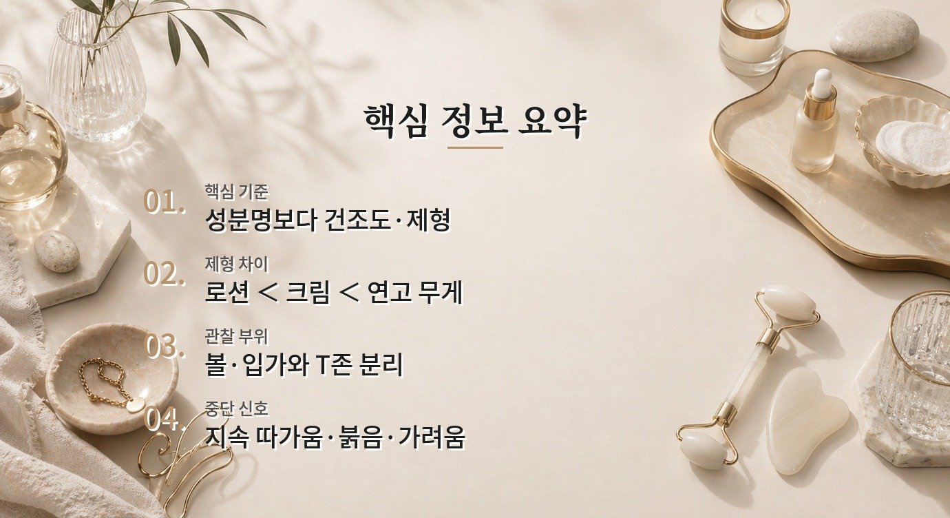 세라마이드 크림과 로션, 피부 건조도에 따라 제형을 다르게 고르는 이유 비교 가이드