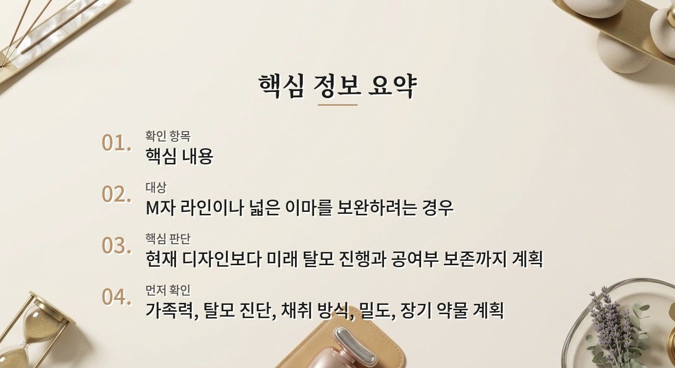 남자 헤어라인 교정 모발이식, 이마 비율과 향후 탈모를 함께 보는 법 비교 가이드