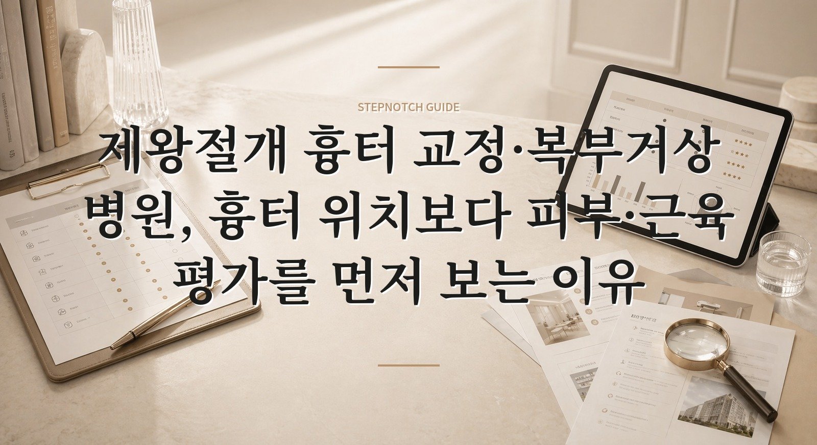 제왕절개 흉터 교정·복부거상 병원, 흉터 위치보다 피부·근육 평가를 먼저 보는 이유