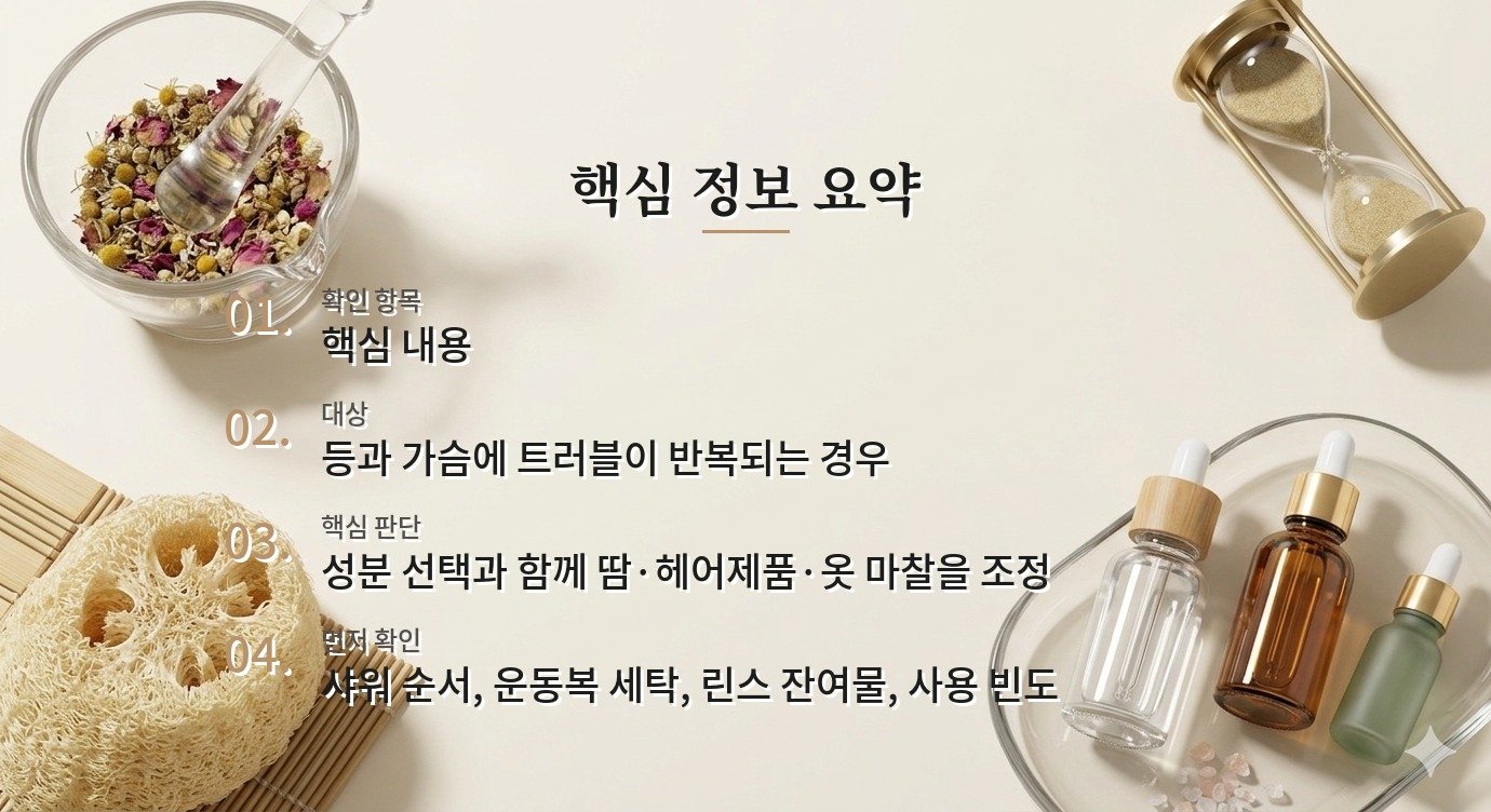 등드름 바디워시를 고를 때 살리실산보다 먼저 볼 생활 습관 비교 가이드
