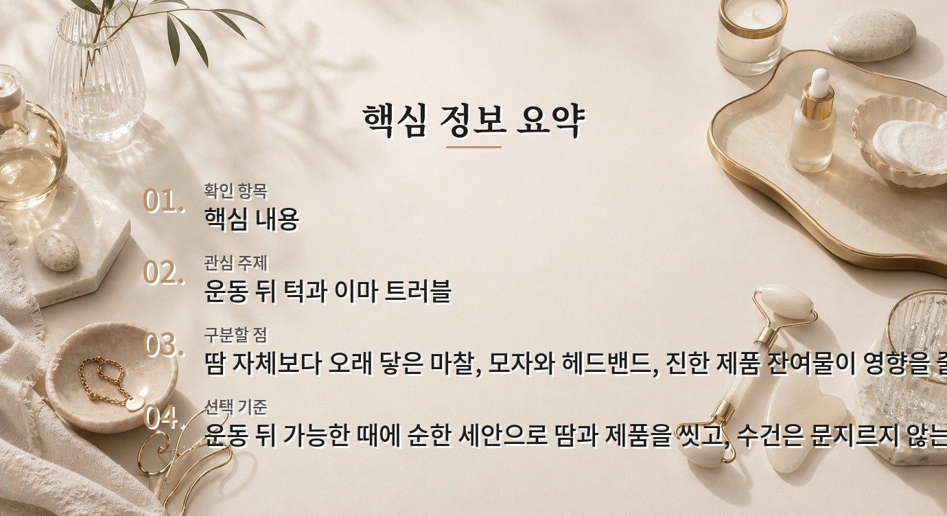 운동 뒤 얼굴에 나는 뾰루지, 세안은 언제? 비교 가이드