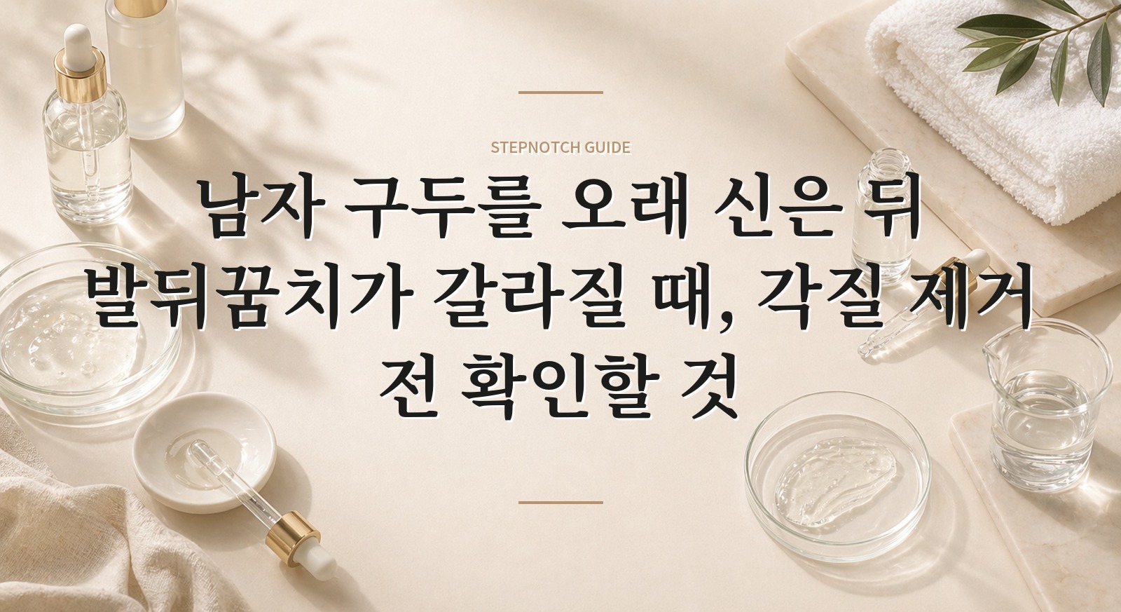 남자 구두를 오래 신은 뒤 발뒤꿈치가 갈라질 때, 각질 제거 전 확인할 것 핵심 정보