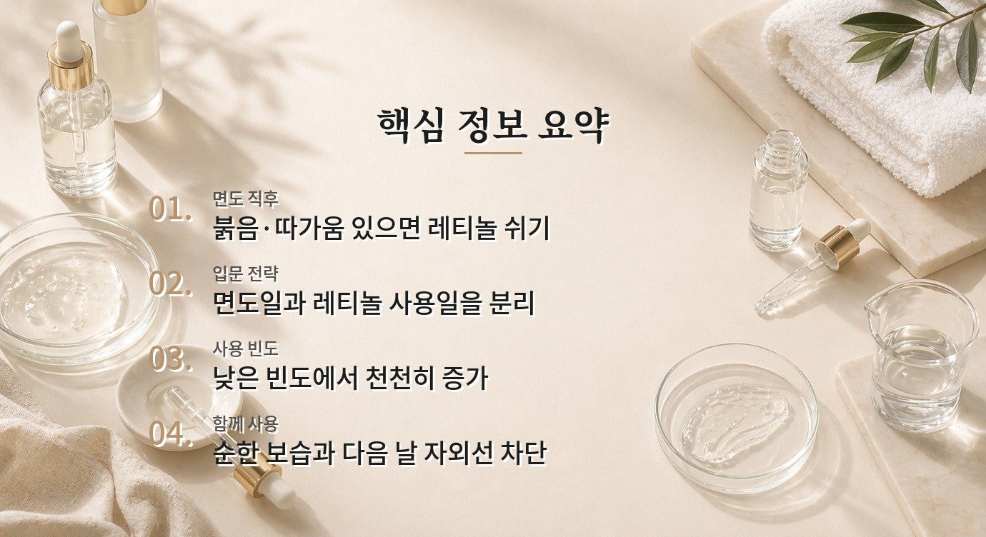 면도한 날 밤에 레티놀을 발라도 괜찮나요? 비교 가이드