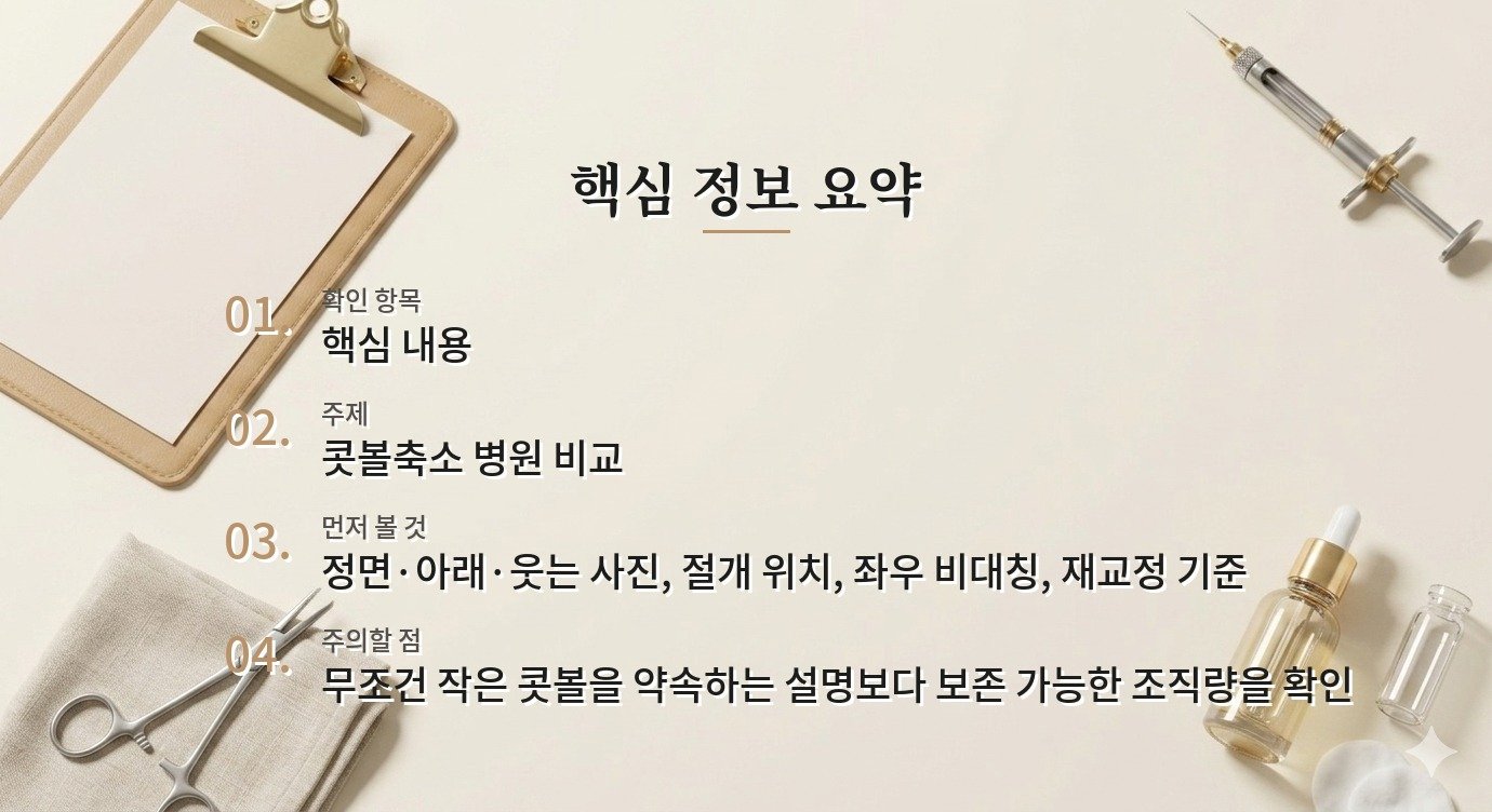 콧볼축소 병원 선택, 흉터 사진을 볼 때 웃는 표정도 확인하기 비교 가이드