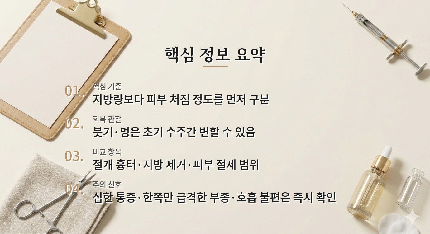여자 팔뚝 지방흡입과 팔거상, 피부 처짐에 따라 달라지는 선택 비교 가이드