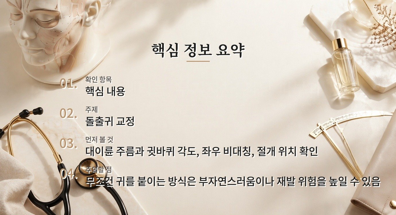 돌출귀 교정 수술, 정면 사진보다 귀 연골 모양이 중요한 이유 비교 가이드
