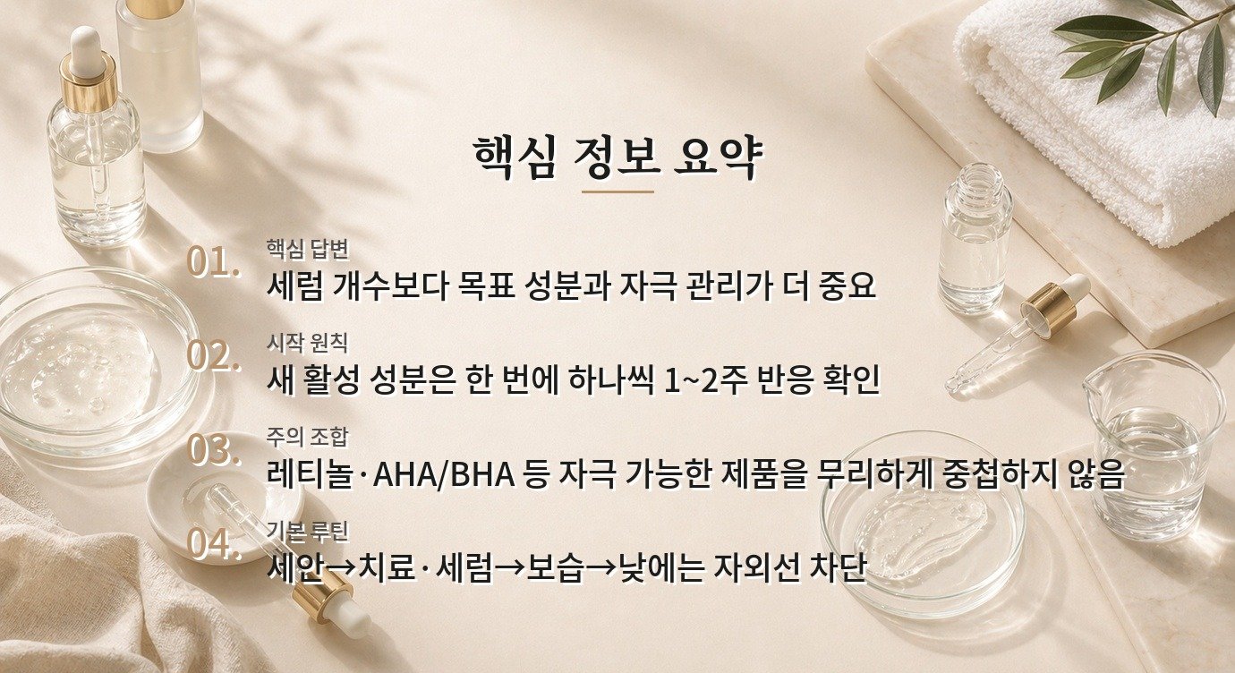 여러 세럼을 한 번에 겹쳐 바르면 효과가 더 좋아지나요? 비교 가이드