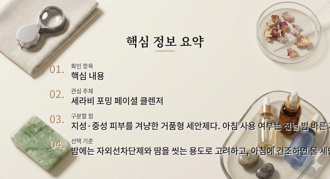 세라비 포밍 페이셜 클렌저, 아침에도 써야 할까 비교 가이드