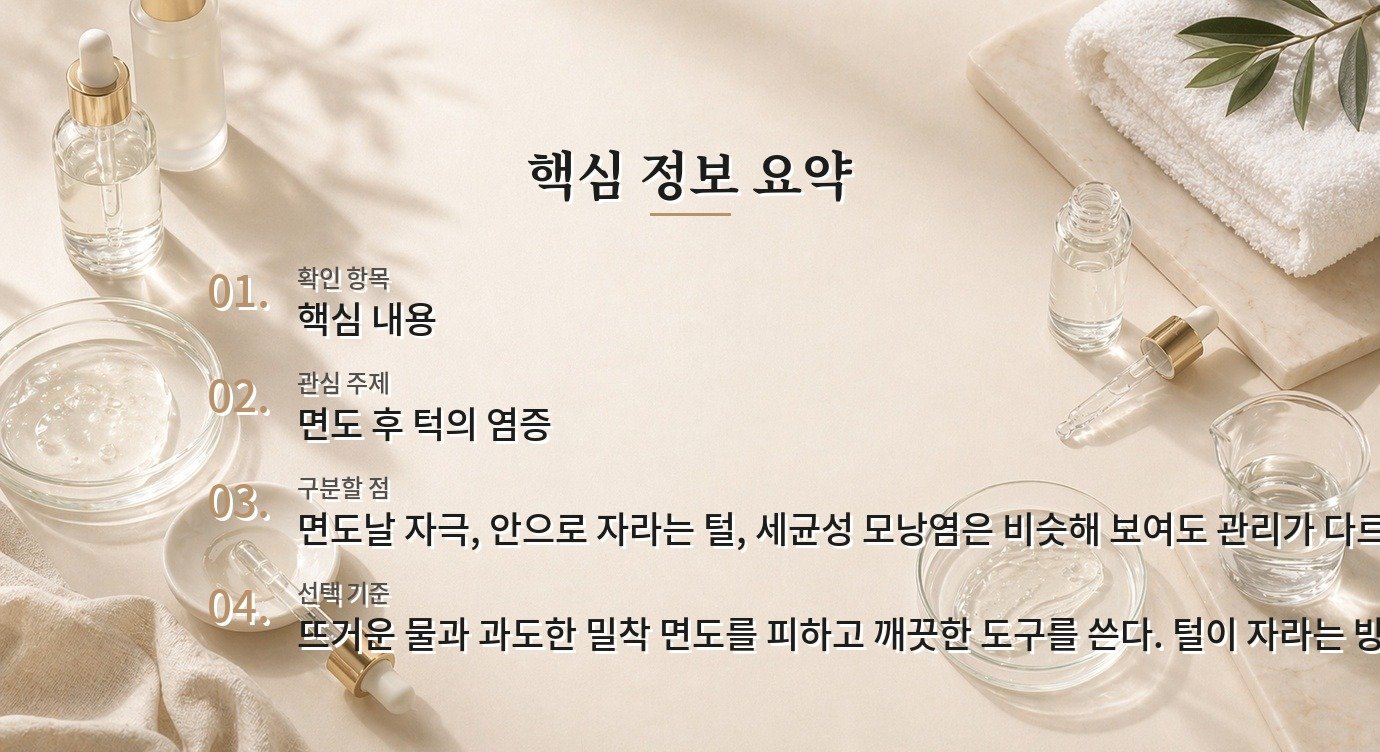 면도 후 턱에 붉은 뾰루지가 생길 때 관리법 비교 가이드