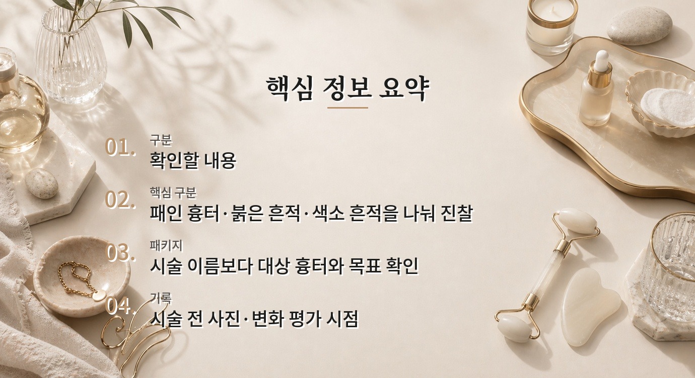 여드름 흉터 패키지 비교, 흉터 모양별 계획이 있는지 확인하는 법 비교 가이드