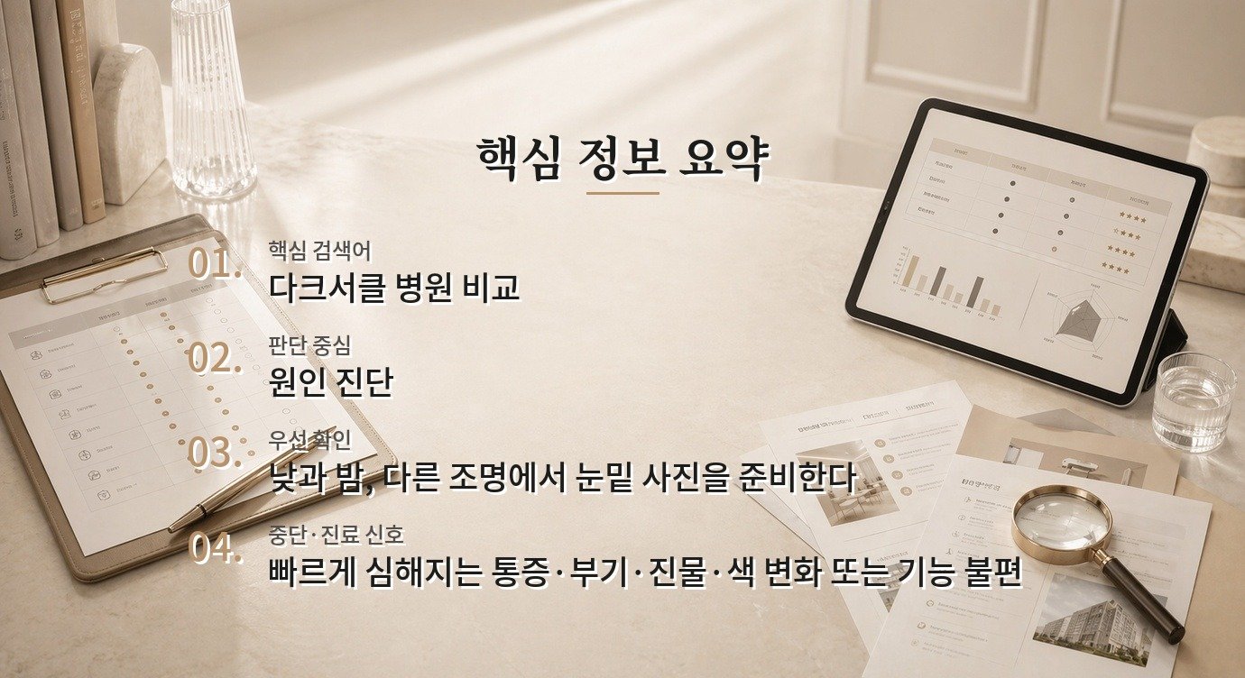 다크서클 치료 병원 비교, 색소·혈관·눈밑 꺼짐을 나눠 보는 곳 찾기 비교 가이드