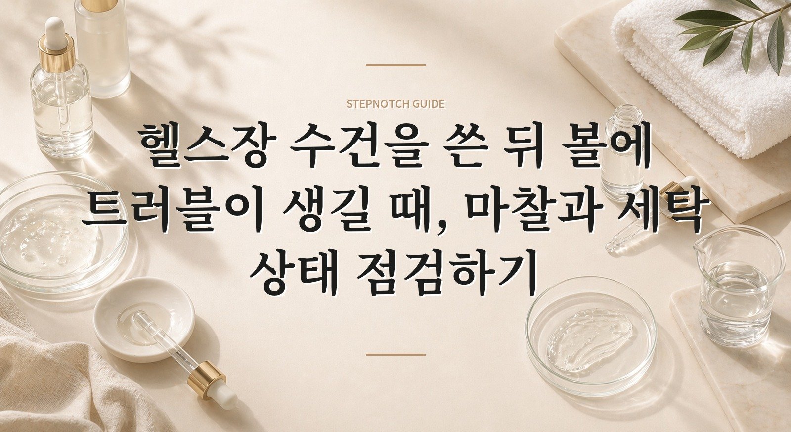 헬스장 수건을 쓴 뒤 볼에 트러블이 생길 때, 마찰과 세탁 상태 점검하기 핵심 정보