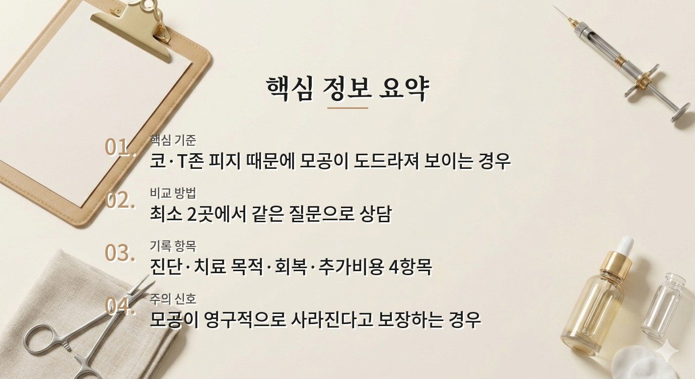 남자 모공 시술 병원, 피지·여드름흉터·탄력 저하를 먼저 나눠 보는 이유 비교 가이드