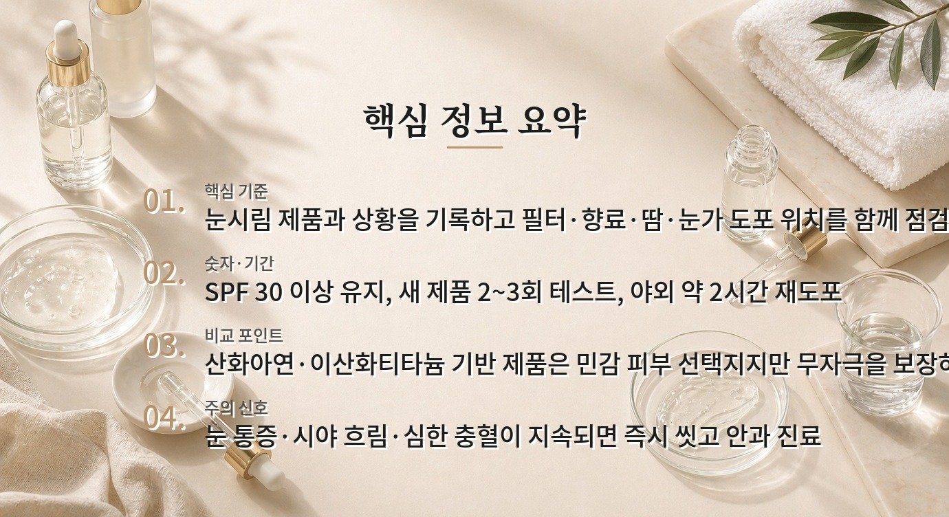 남자 선크림이 눈 시릴 때 무기자차로 바꾸면 나을까요? 비교 가이드