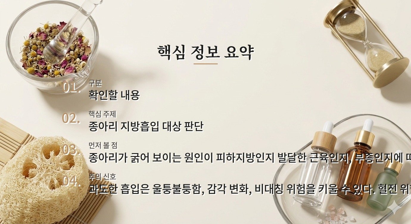 남자 종아리 지방흡입 전 근육형과 지방형을 구분해야 하는 이유 비교 가이드