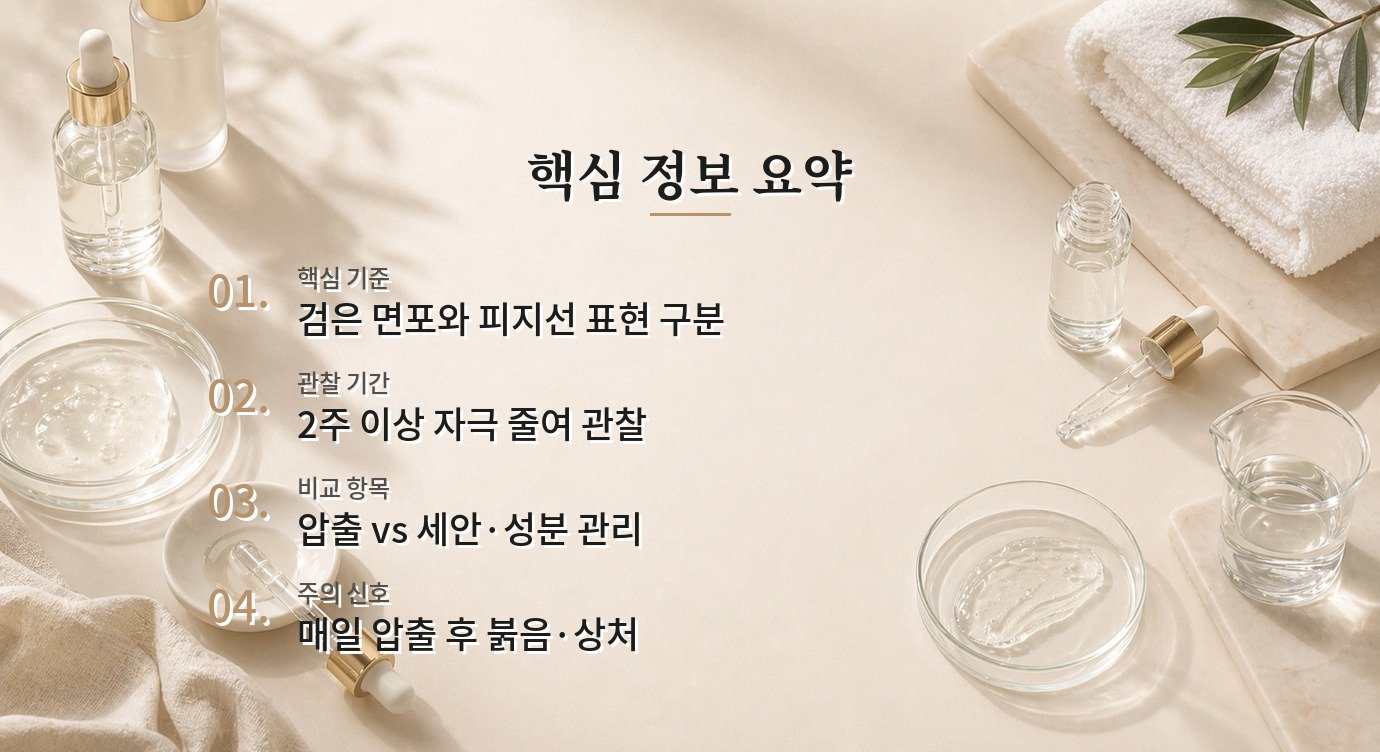 남자 코 피지, 매일 압출하기보다 블랙헤드와 피지선을 구분하는 법 비교 가이드