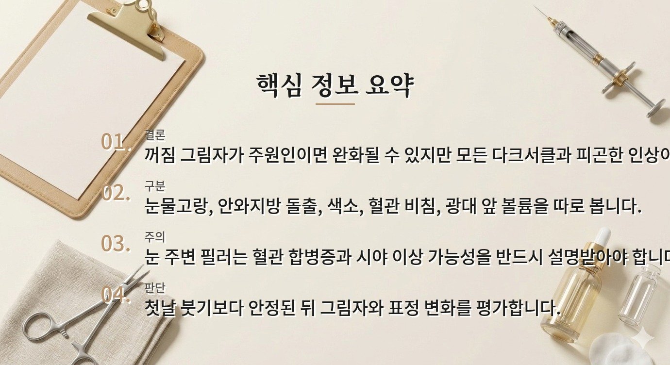 남자 눈밑 꺼짐에 필러를 맞으면 피곤해 보이는 인상이 바로 줄어드나요? 비교 가이드